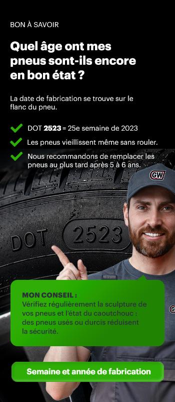 Vérifier l’âge des pneus grâce au numéro DOT