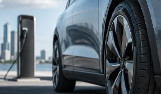 Pneus EV pour véhicules électriques dans le garage thématique Goodwheel
