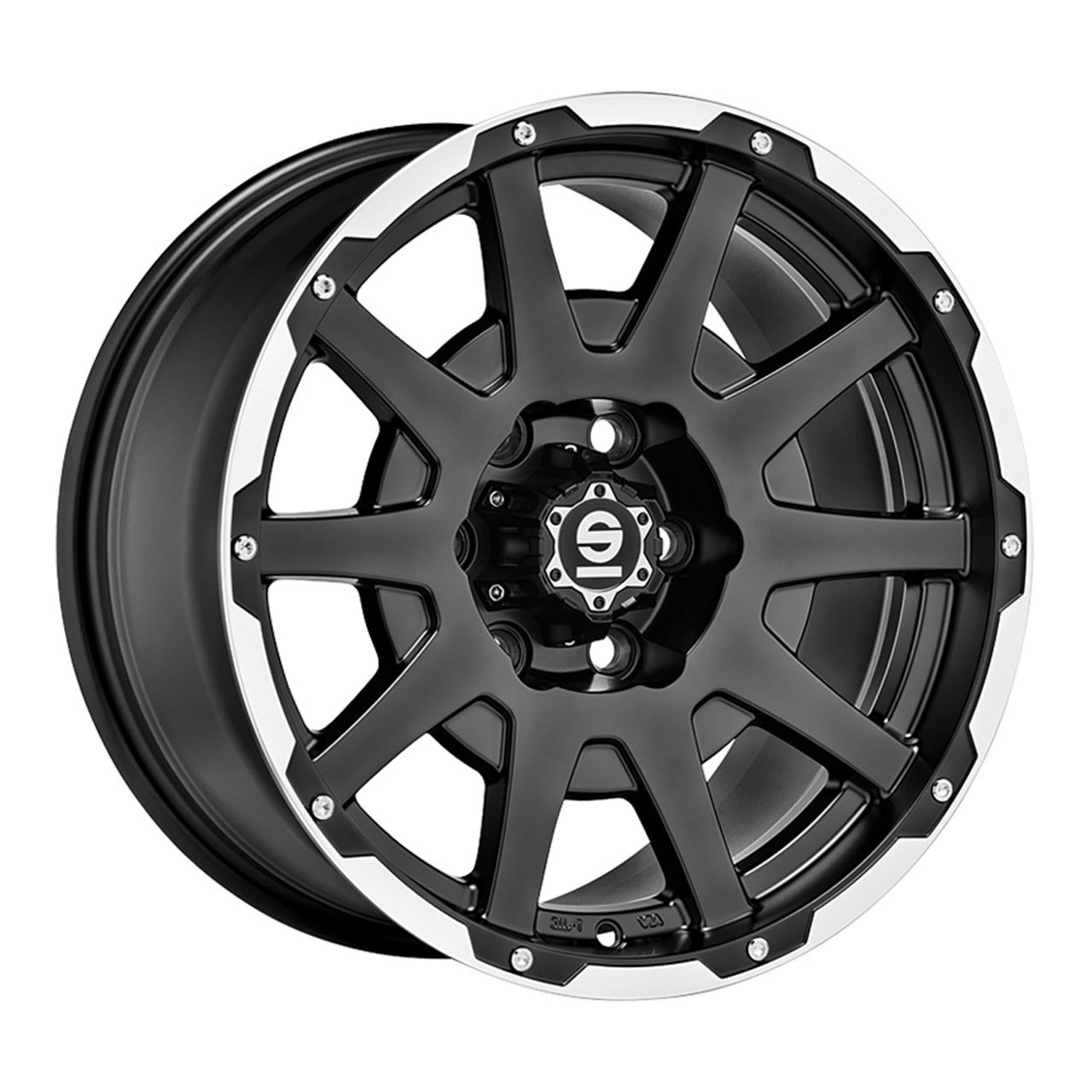 SPARCO DAKAR matt black lip polished + revits 8.5Jx17 5x127 ET0