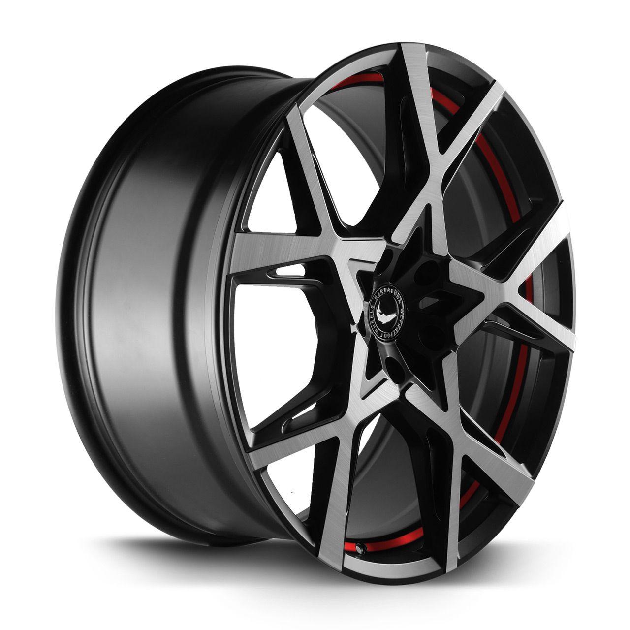 BARRACUDA PROJECT X Black brushed Surface undercut Trimline red 10.0Jx22 5x120 ET40