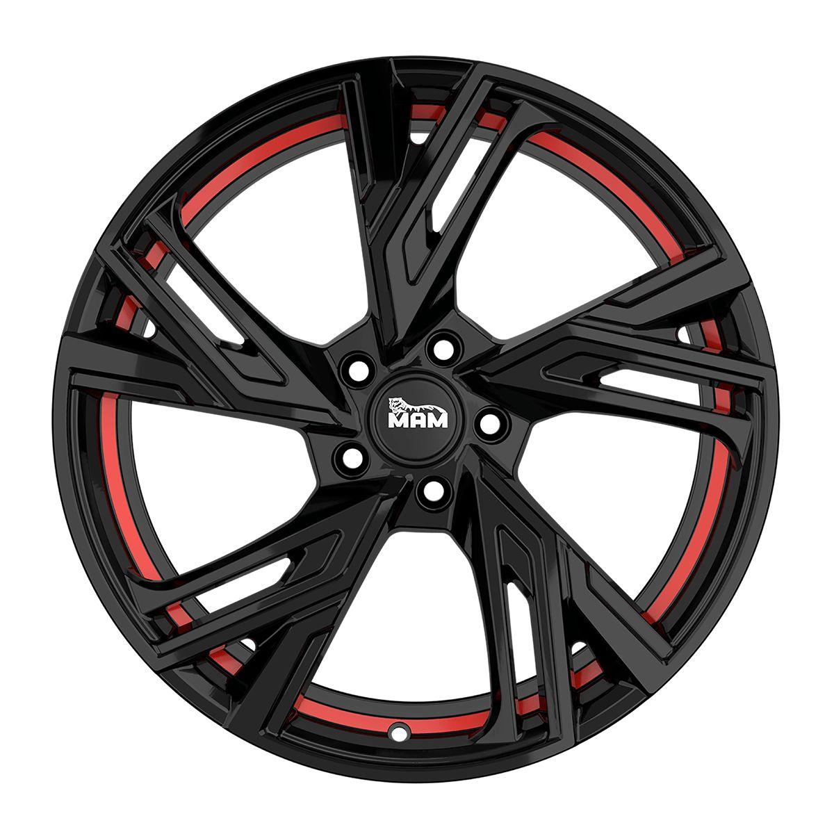 MAM WHEELS MAM RS5 black painted red inside 8.5Jx20 5x120 ET35