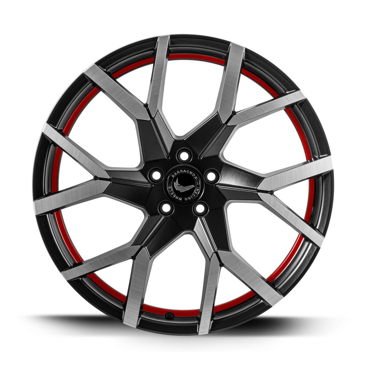 BARRACUDA TZUNAMEE EVO dark Gunmetal brushed undercut Trimline red 8.5Jx19 5x108 ET40