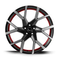 BARRACUDA TZUNAMEE EVO dark Gunmetal brushed undercut Trimline red 8.5Jx19 5x108 ET40