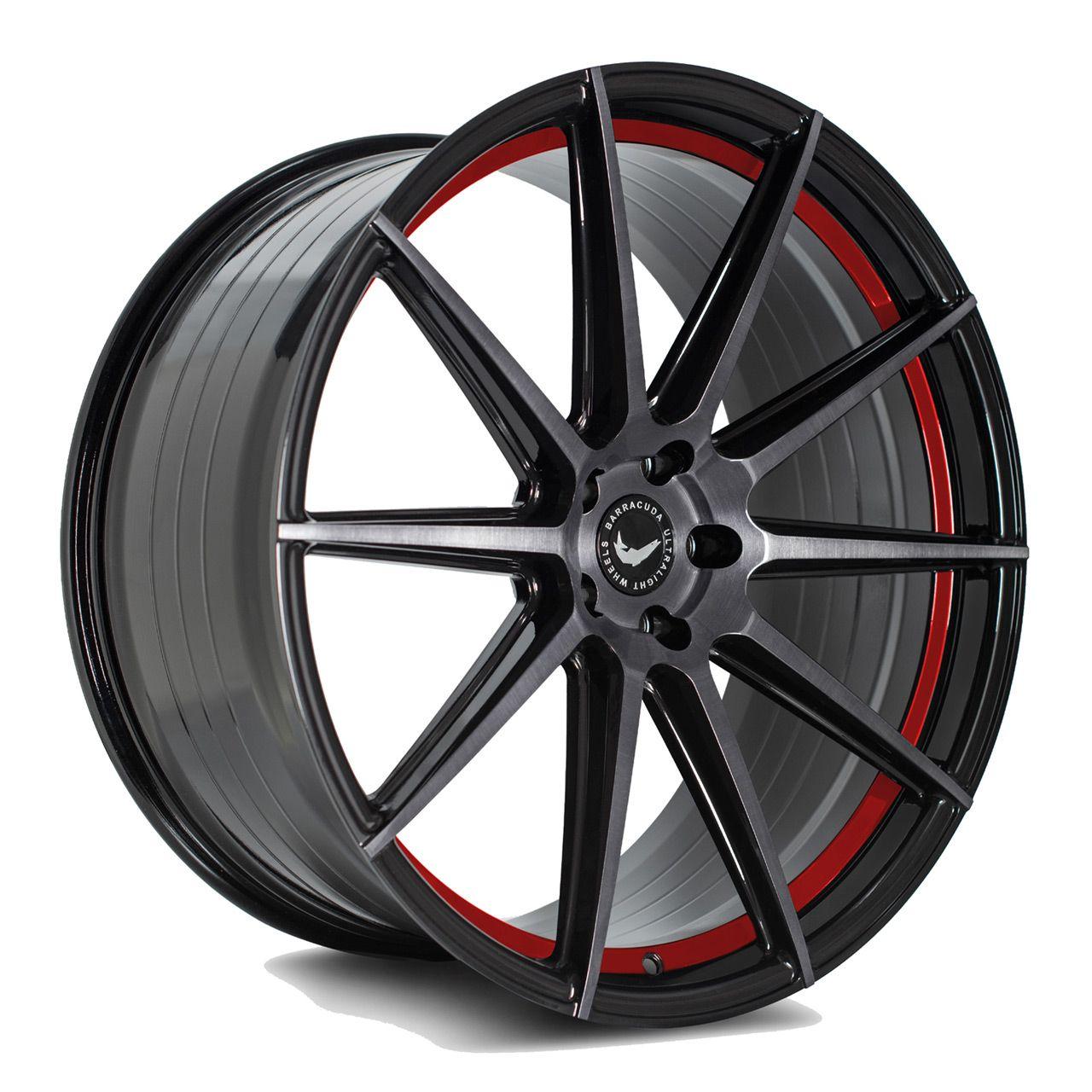 BARRACUDA PROJECT 2.0 silver brushed/ undercut Color Trim rot 9.0Jx20 5x108 ET40