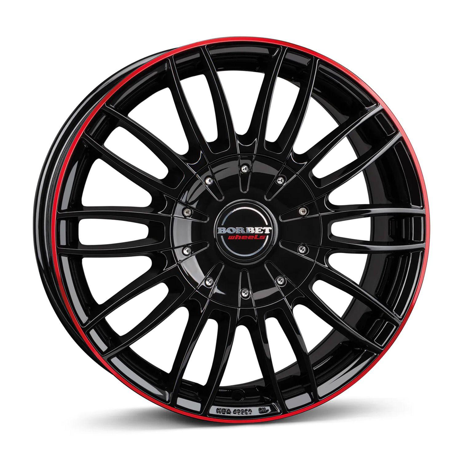 BORBET DESIGN CW3 black glossy red ring 7.5Jx18 5x130 ET53
