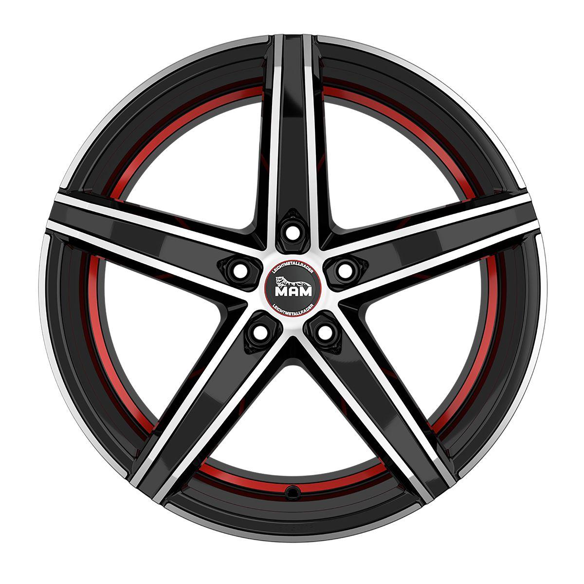 MAM WHEELS MAM OX-18 black front polished red inside 8.5Jx19 5x120 ET35