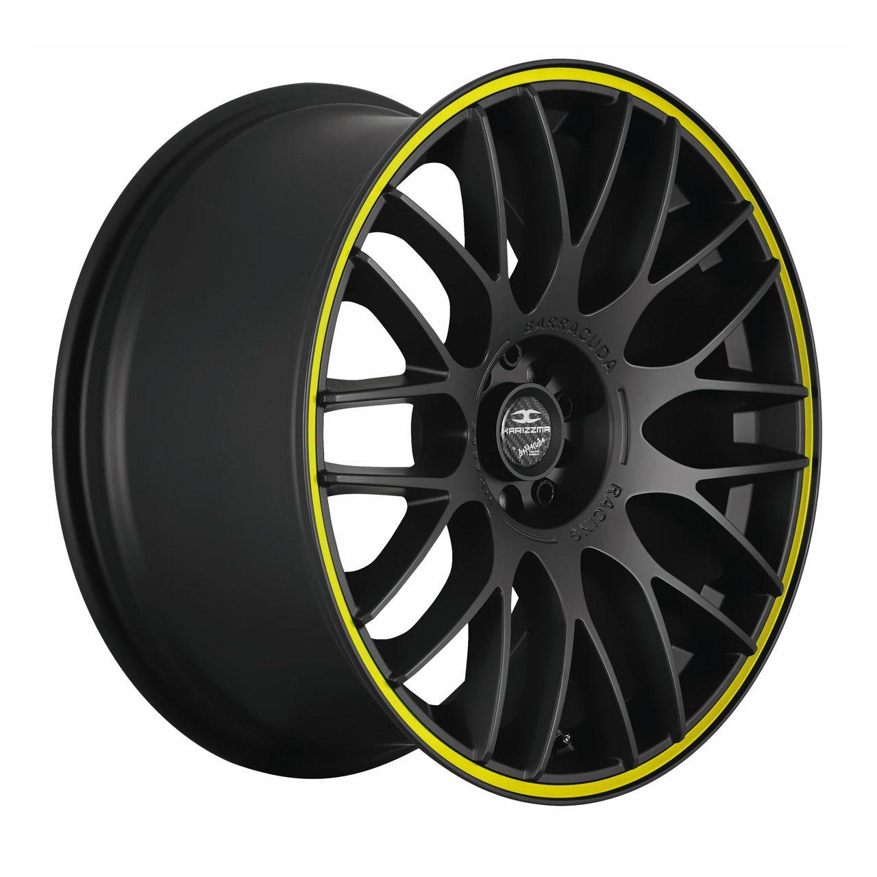BARRACUDA KARIZZMA mattblack-polished color trim gelb 8.0Jx18 4x100+108 ET38