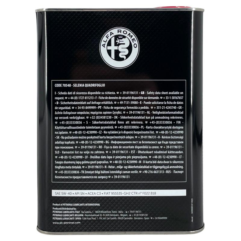 Selenia Quadrifoglio 5W-40 2 Liter