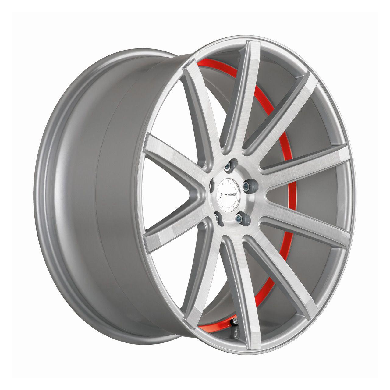 CORSPEED DEVILLE Silver-brushed-Surface/ undercut Color Trim rot 10.5Jx21 5x114.3 ET40