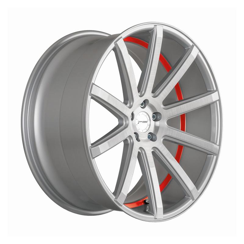 CORSPEED DEVILLE Silver-brushed-Surface/ undercut Color Trim rot 10.5Jx21 5x114.3 ET40