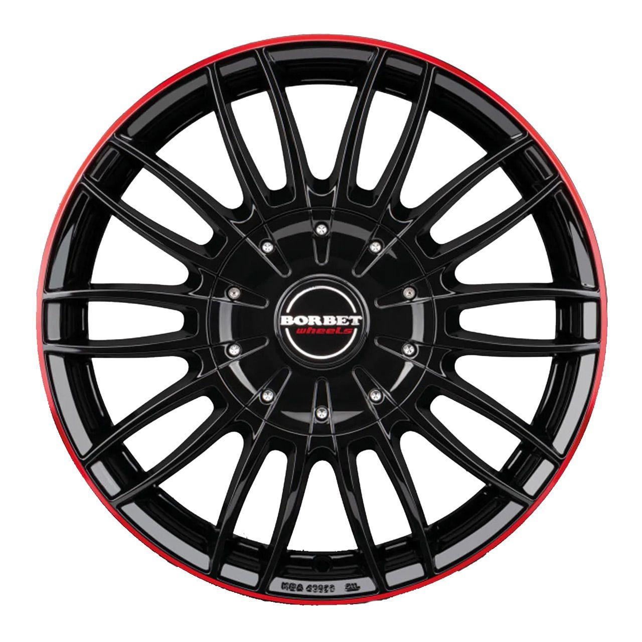 BORBET DESIGN CW3 black glossy red ring 7.5Jx18 5x130 ET53