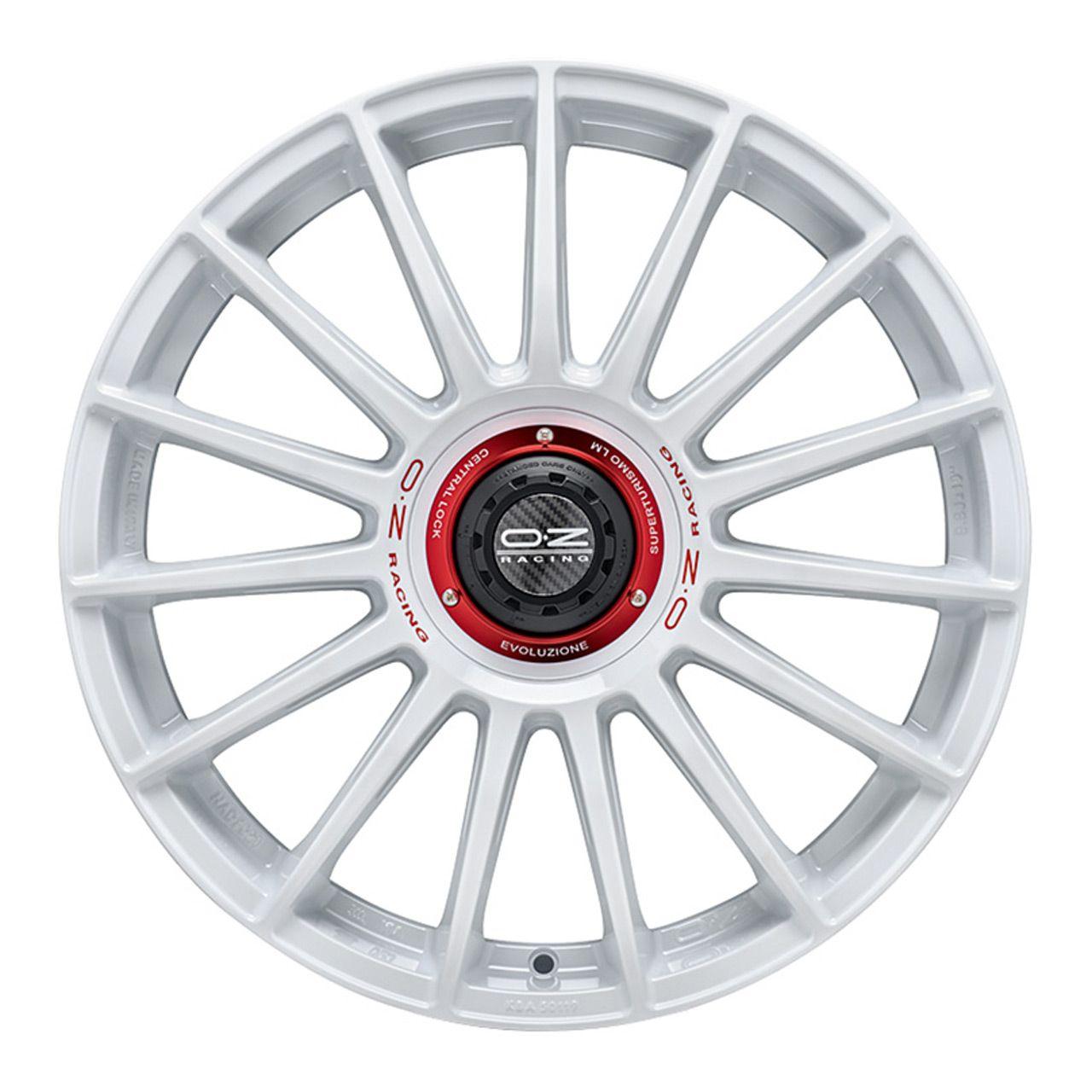 OZ SUPERTURISMO EVOLUZIONE WRC race white + red lettering 8.5Jx20 5x112 ET30