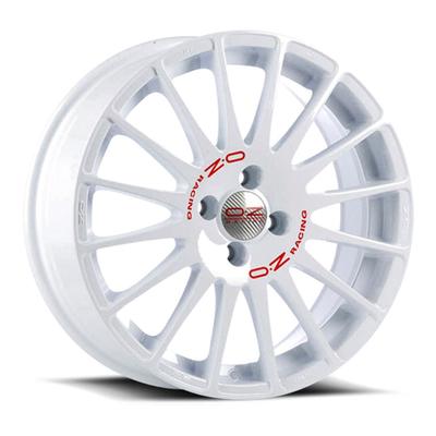 OZ SUPERTURISMO WRC race white + red lettering 7.0Jx18 4x108 ET20