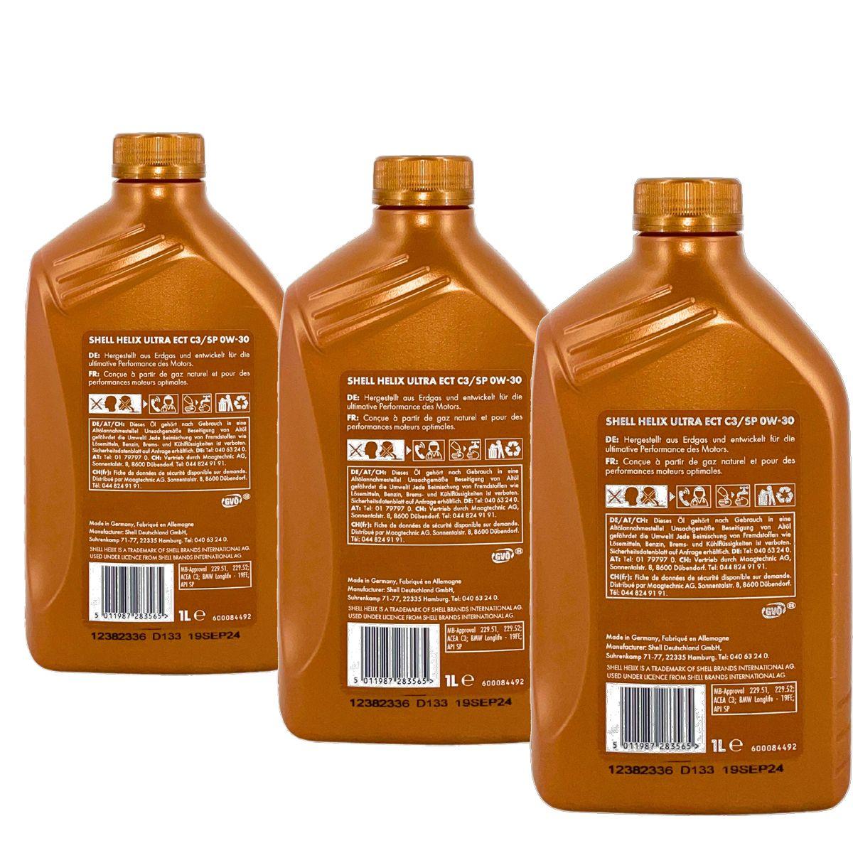 Shell Helix Ultra ECT C3 SP 0W-30 3x1 Liter