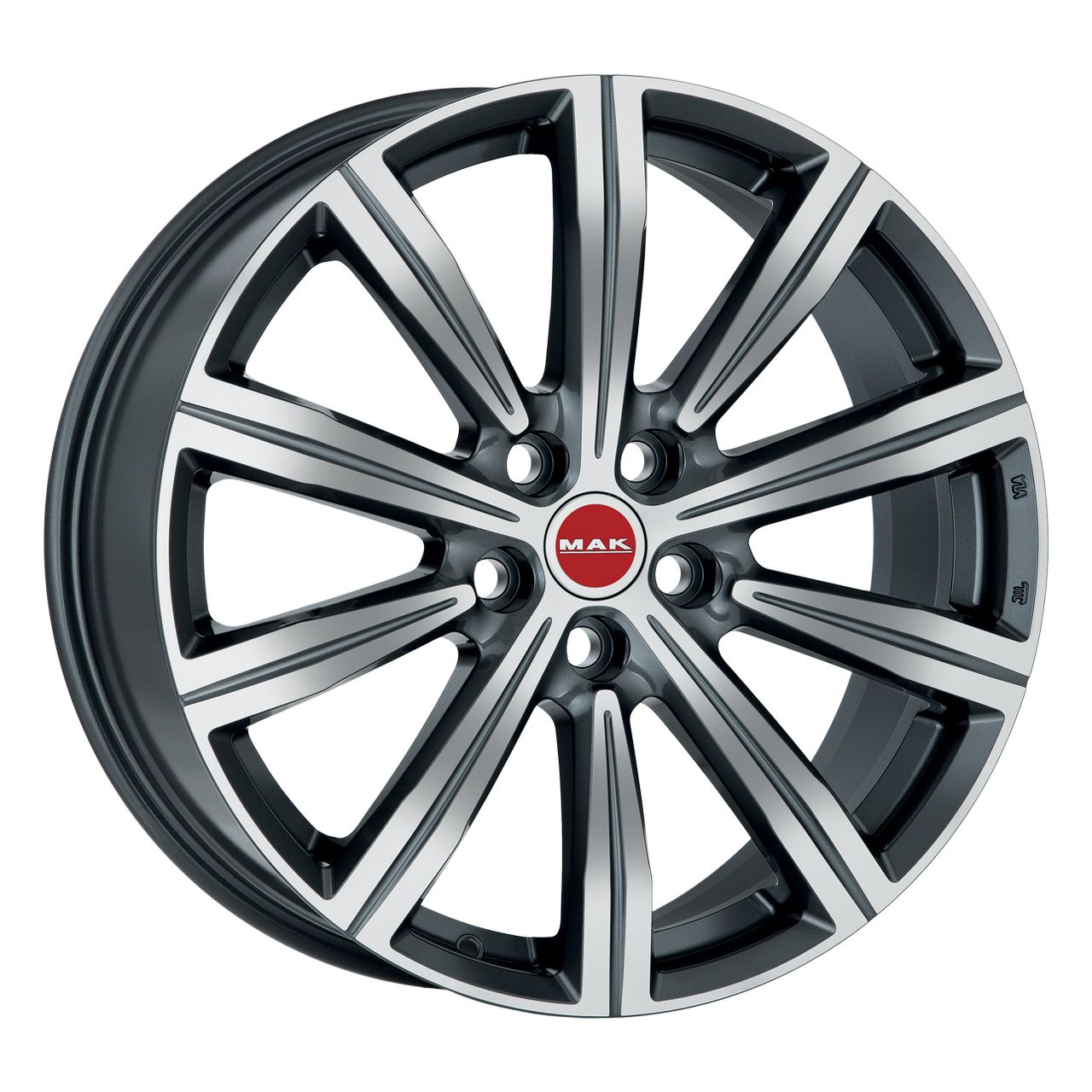 MAK BIRMINGHAM UNIVERSAL gun metal mirror face 8.0Jx19 5x120 ET38