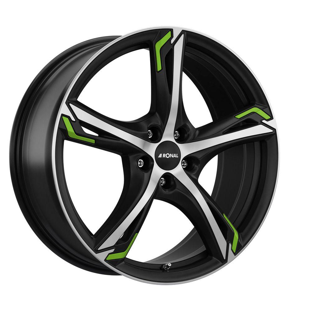 RONAL RONAL R62 GREEN jetblack-matt-frontkopiert 8.0Jx19 5x112 ET25