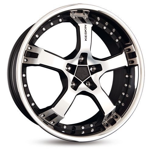 KESKIN WHEELS KT10 HUMERUS matt black front polish steel lip 9.5Jx18 5x100 ET25