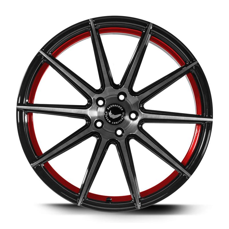 BARRACUDA PROJECT 2.0 silver brushed/ undercut Color Trim rot 9.0Jx20 5x108 ET40