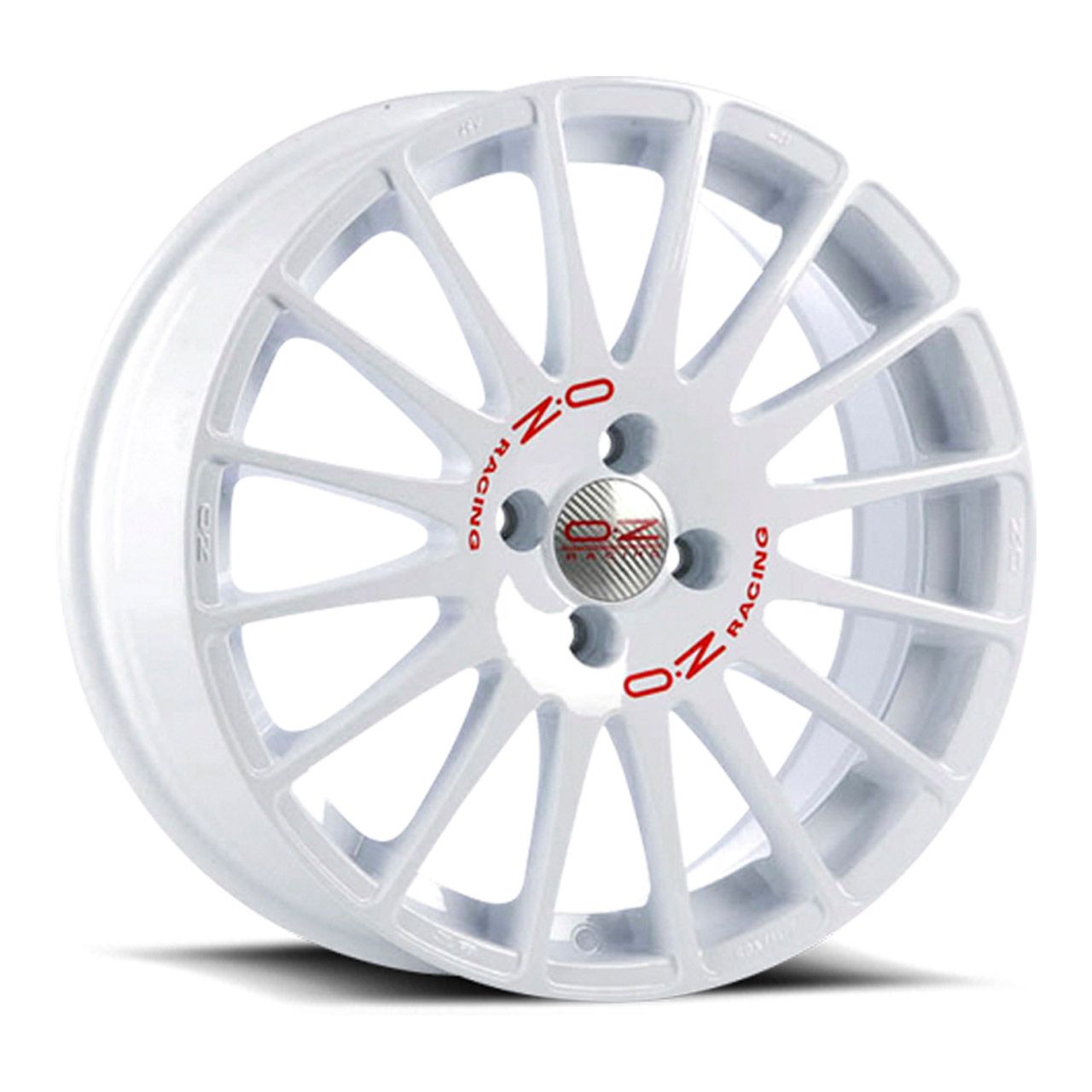 OZ SUPERTURISMO WRC race white + red lettering 7.0Jx17 4x108 ET25