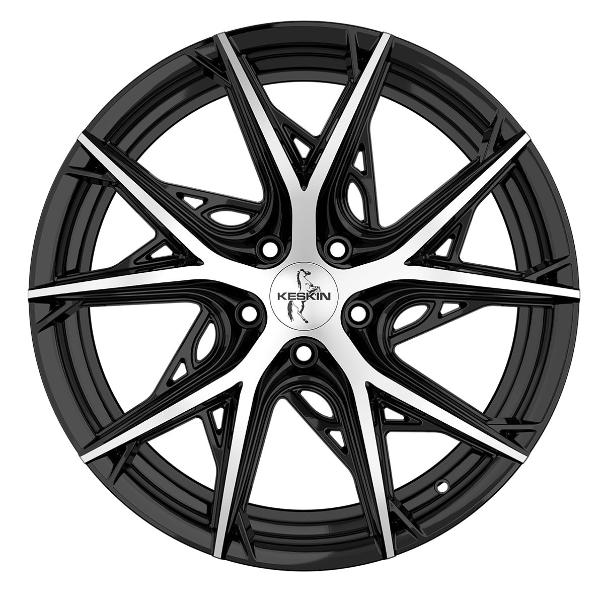 KESKIN WHEELS KT24 THUNDER black front polished 8.5Jx19 5x114.3 ET45
