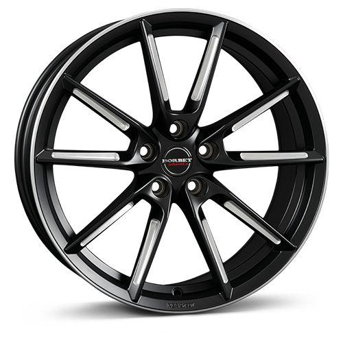 BORBET DESIGN LX black matt spoke rim polished 8.0Jx19 5x112 ET50
