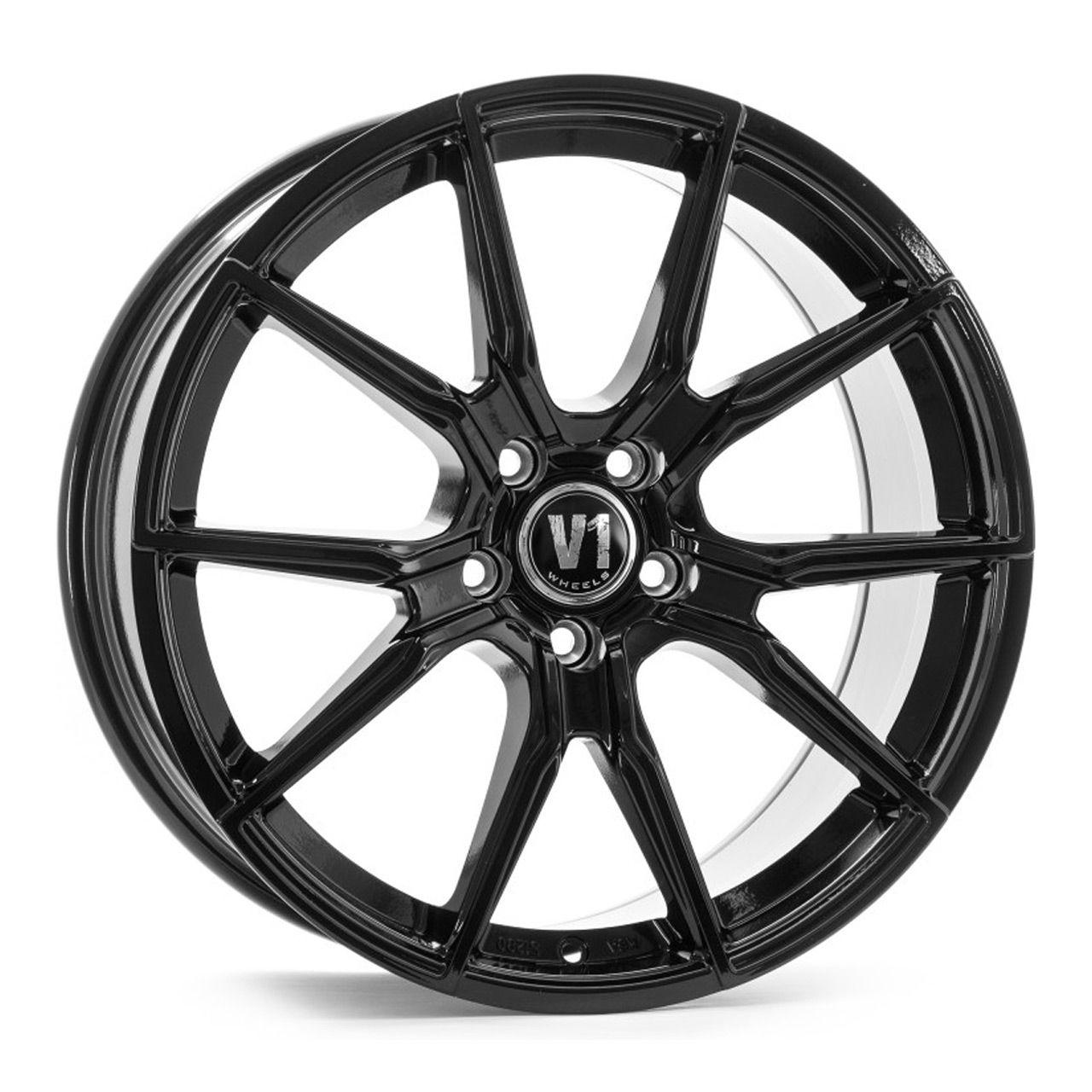 V1 WHEELS V1 schwarz glänzend lackiert 8.0Jx18 5x112 ET45