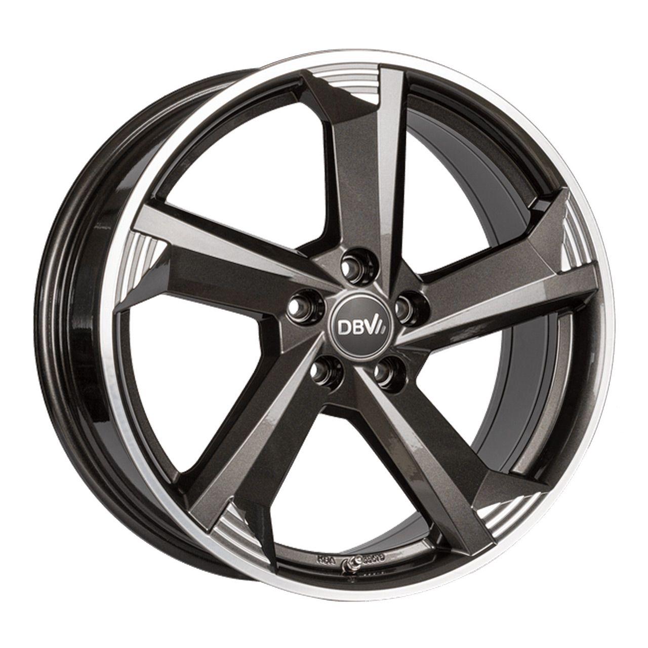 DBV TORINO III anthrazit glänzend front poliert 8.5Jx20 5x108 ET49