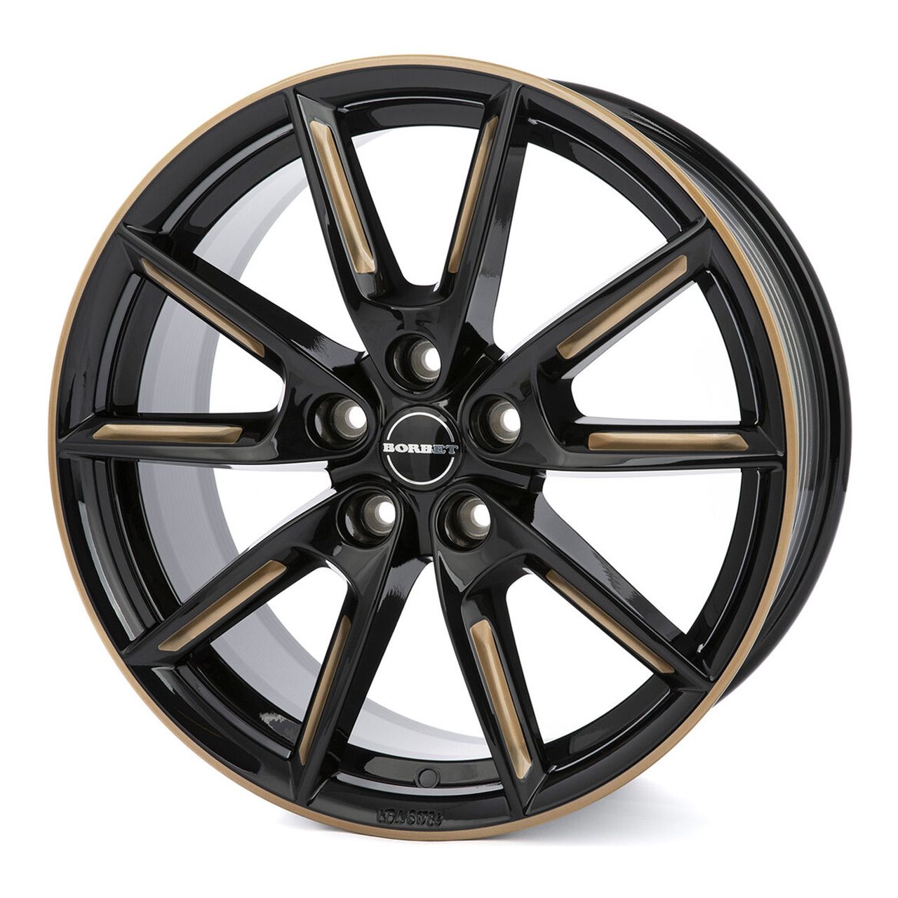BORBET DESIGN LX19 black glossy gold spoke rim 8.0Jx19 5x112 ET44