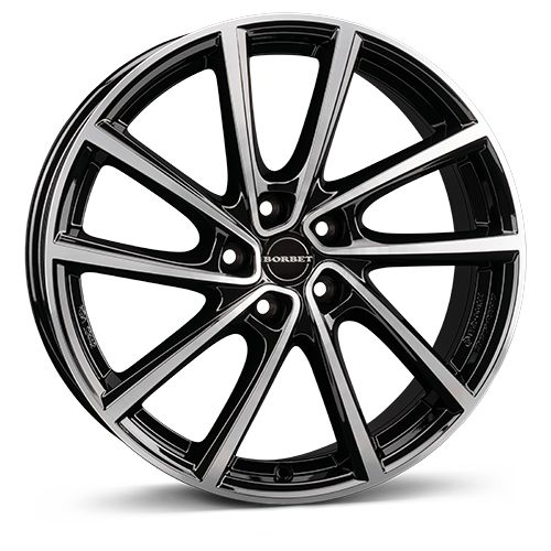 BORBET DESIGN V black polished glossy 7.0Jx19 5x108 ET38