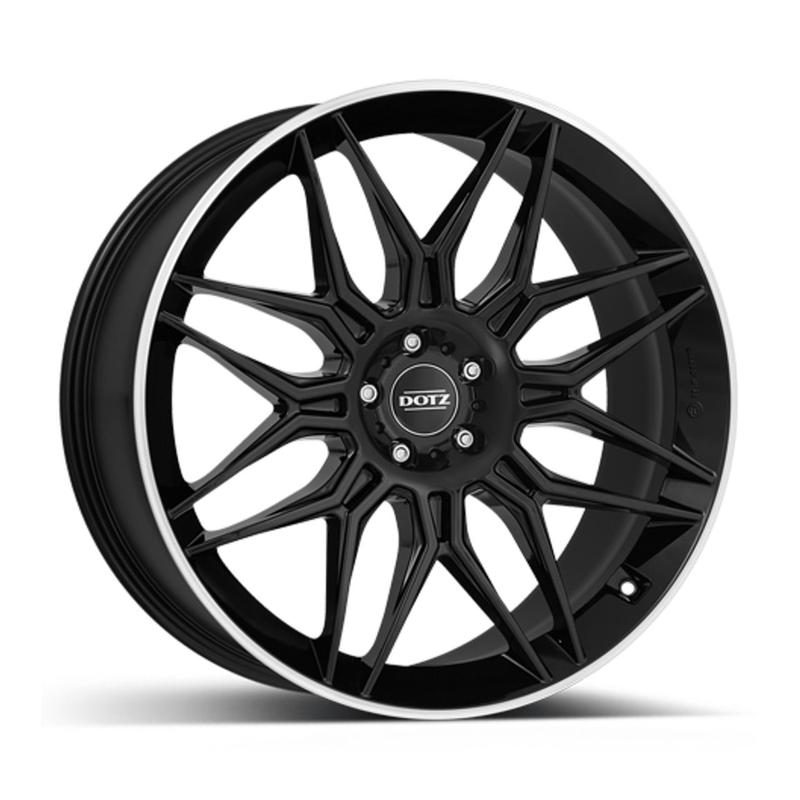 DOTZ LONGBEACH DARK black/polished lip 9.0Jx20 5x112 ET38