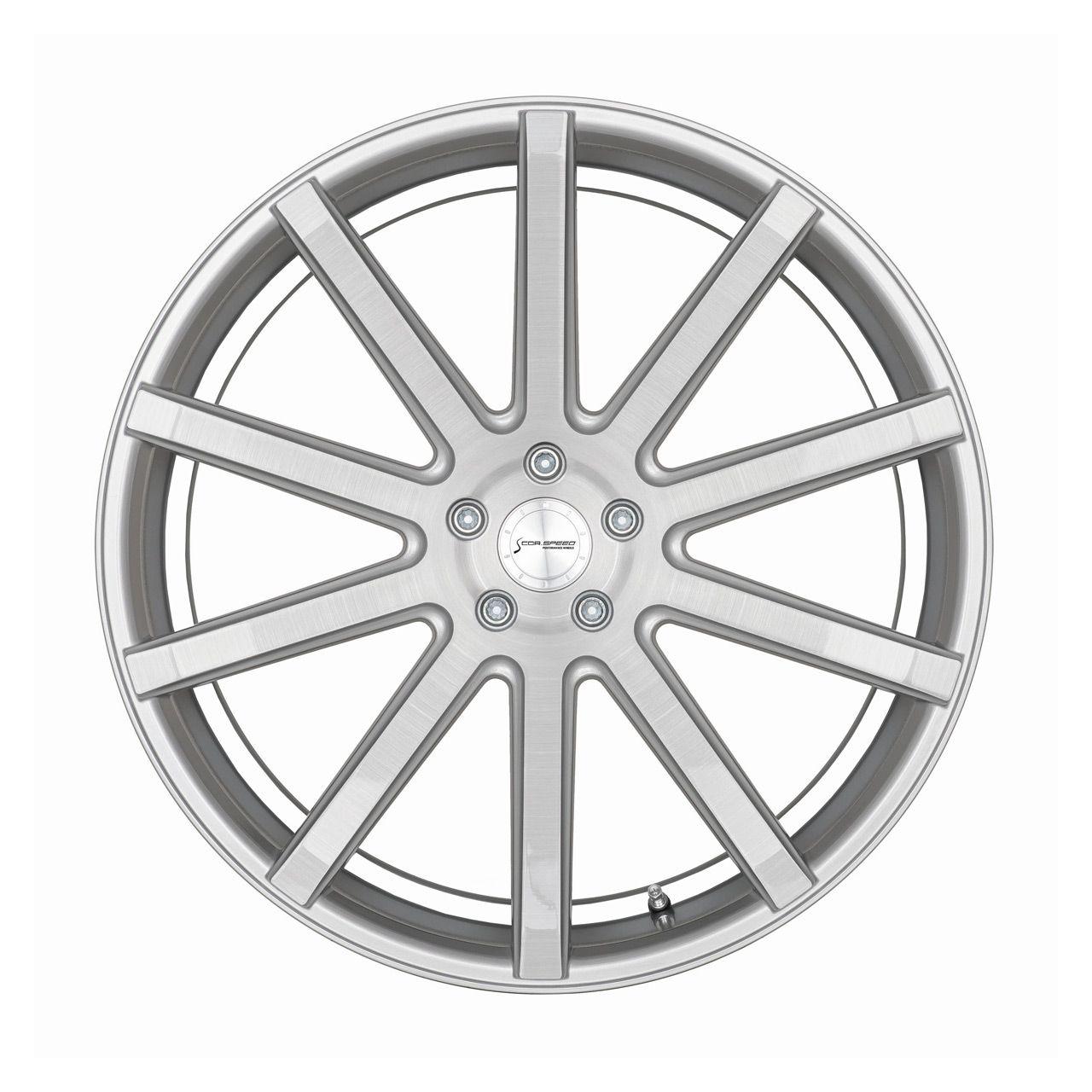 CORSPEED DEVILLE Silver-brushed-Surface/ undercut Color Trim weiß 10.5Jx22 5x112 ET30
