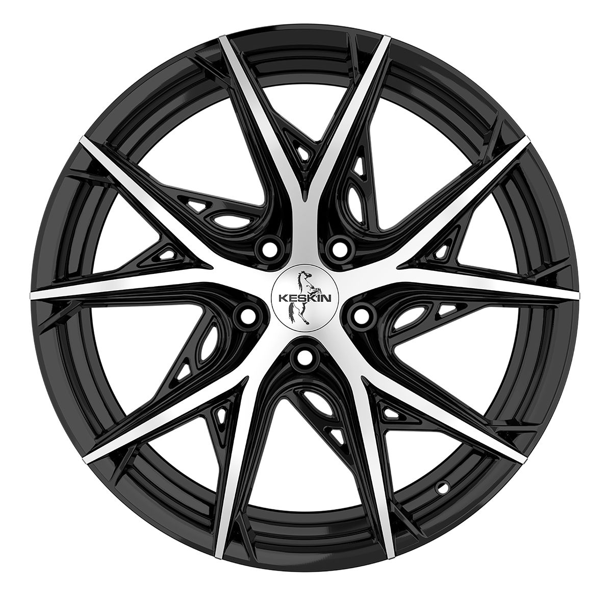 KESKIN WHEELS KT24C THUNDER black front polished 8.5Jx19 5x120 ET35