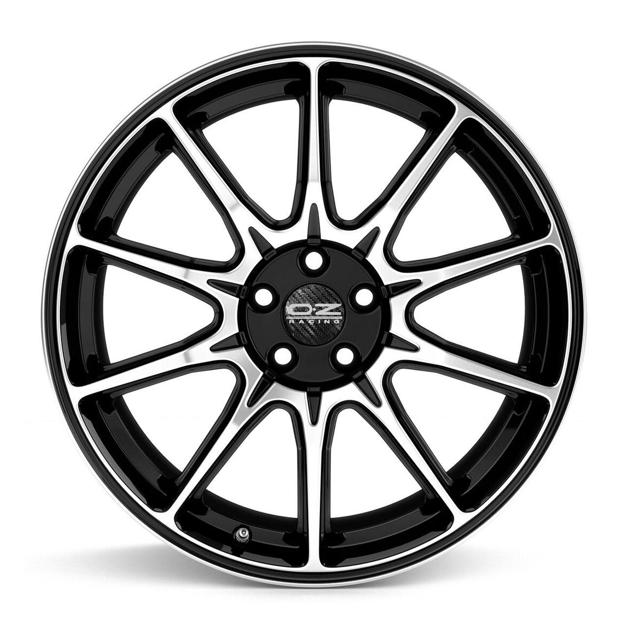 OZ HYPER XT HLT DEEP CONCAVE gloss black diamond cut 10.0Jx22 5x130 ET48