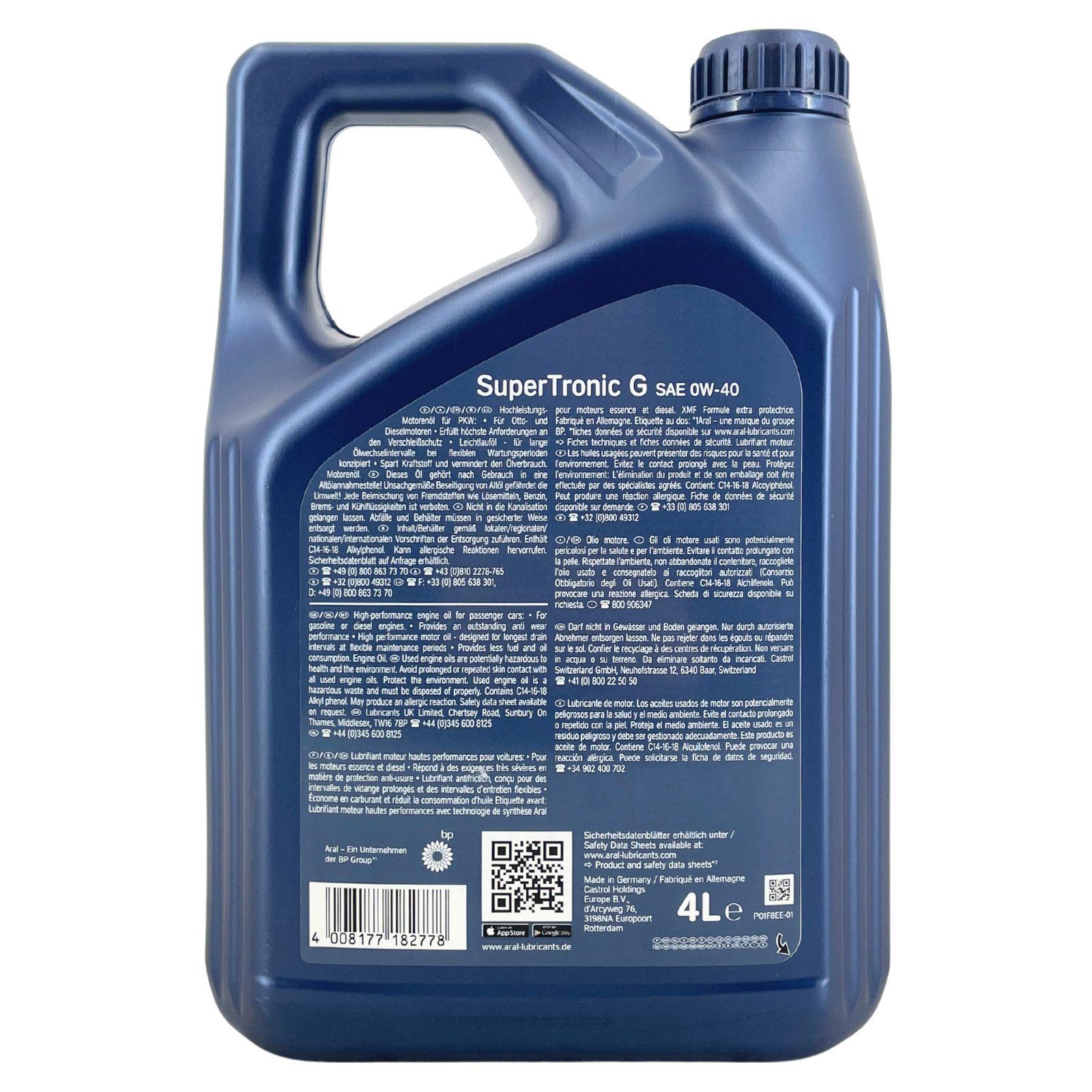 Aral SuperTronic G 0W-40 4 Liter