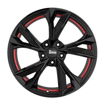 MAM WHEELS MAM RS6 black painted red inside 8.0Jx18 5x112 ET45