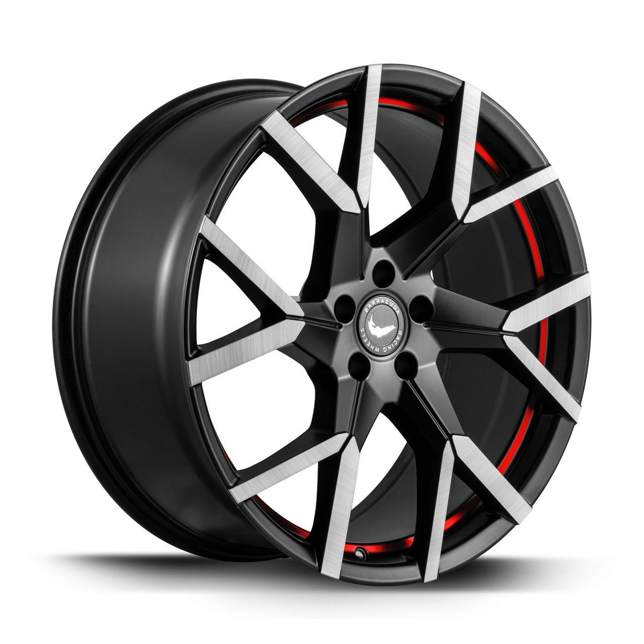 BARRACUDA TZUNAMEE EVO dark Gunmetal brushed undercut Trimline red 8.5Jx19 5x108 ET40