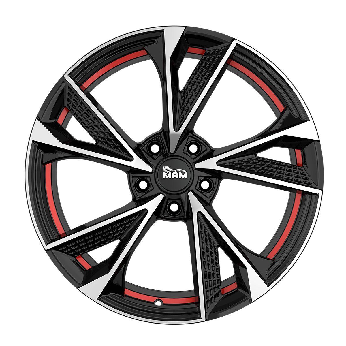 MAM WHEELS MAM RS6 black front polished red inside 7.0Jx16 5x108 ET38