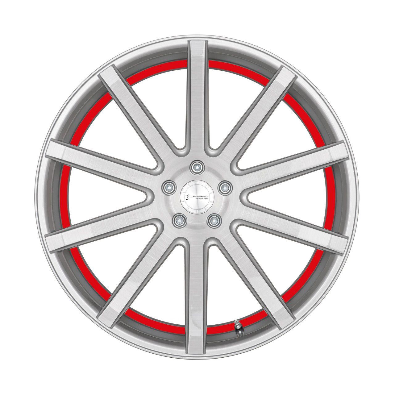 CORSPEED DEVILLE Silver-brushed-Surface/ undercut Color Trim rot 10.5Jx21 5x114.3 ET40