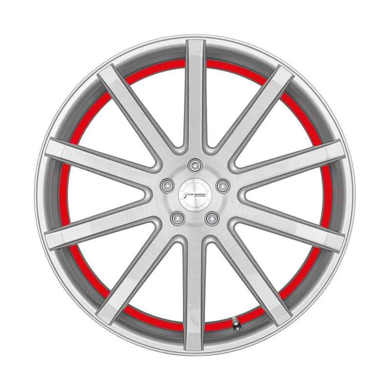CORSPEED DEVILLE Silver-brushed-Surface/ undercut Color Trim rot 10.5Jx21 5x114.3 ET40