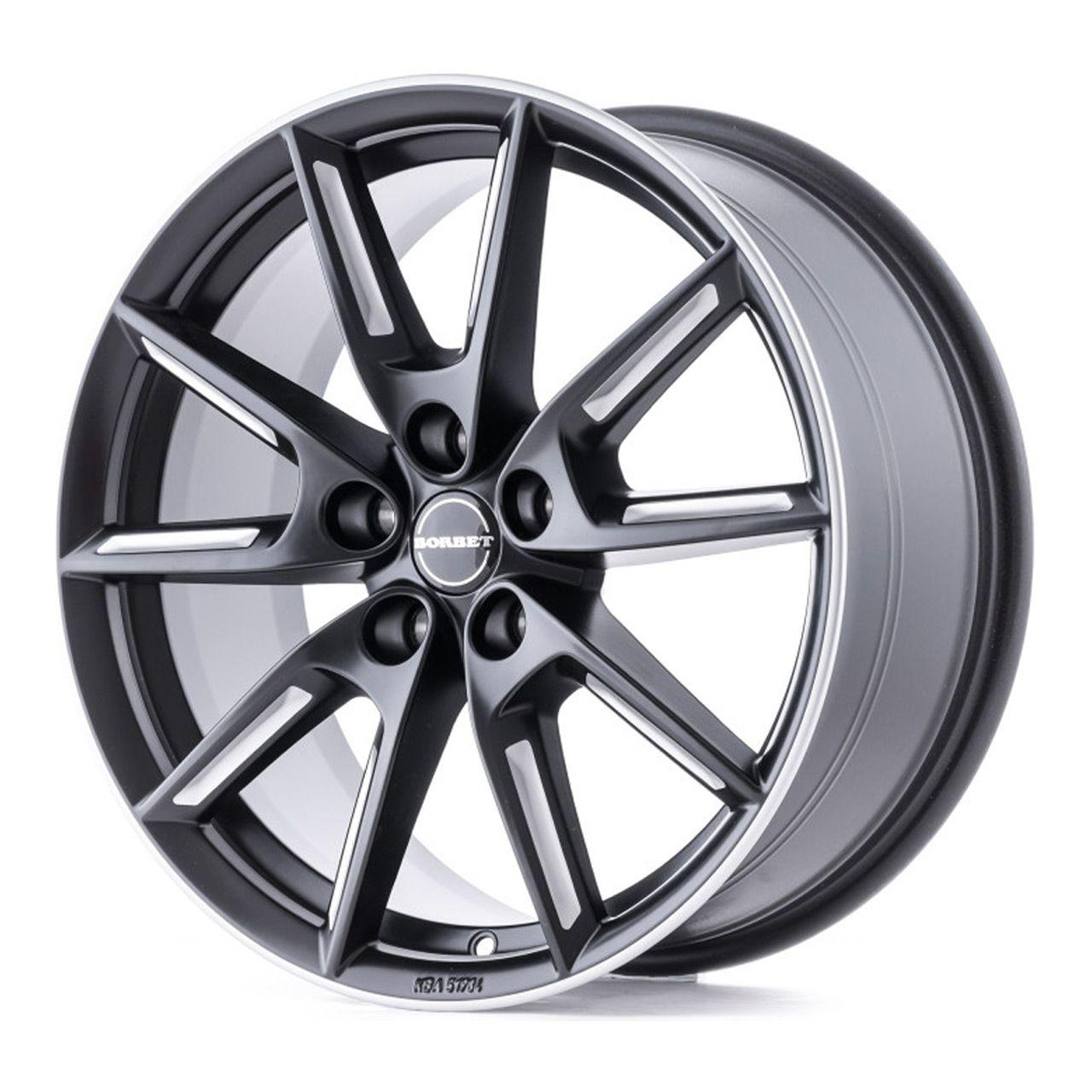 BORBET DESIGN LX19 schwarzmatt poliert mit Edelstahlring 8.0Jx19 5x108 ET45