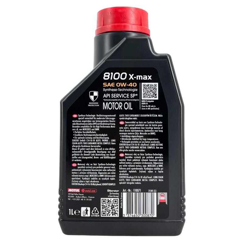 Motul 8100 X-max 0W-40 1 Liter