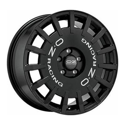 OZ RALLY RACING gloss black + silver lettering 8.0Jx18 5x112 ET45
