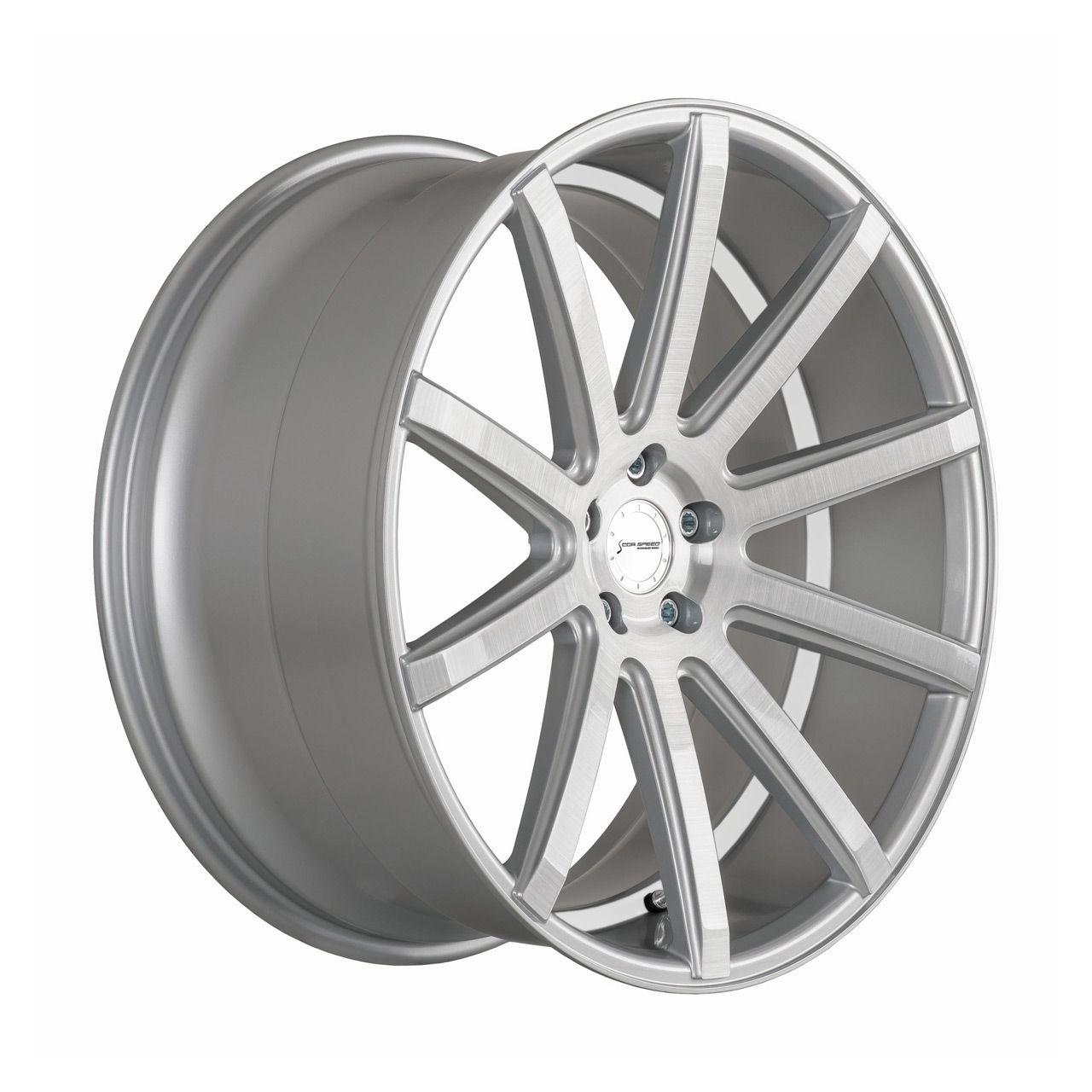 CORSPEED DEVILLE Silver-brushed-Surface/ undercut Color Trim weiß 10.5Jx22 5x112 ET30