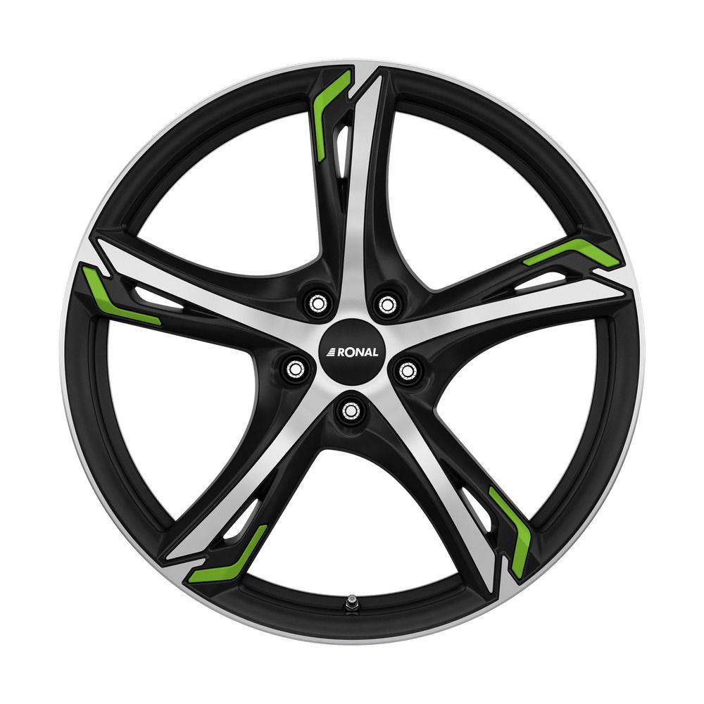 RONAL RONAL R62 GREEN jetblack-matt-frontkopiert 8.0Jx19 5x112 ET25