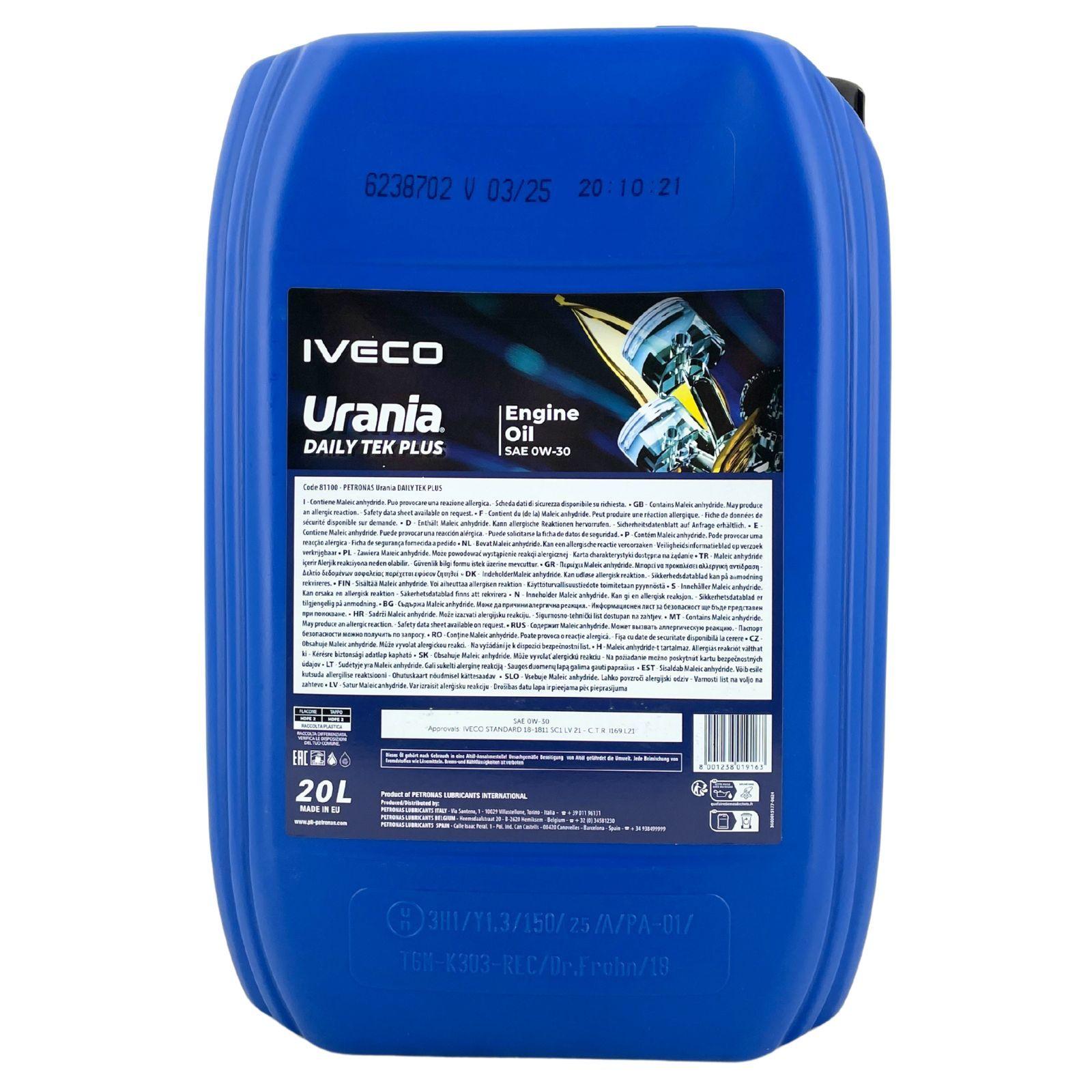 Iveco Urania Daily Tek Plus 0W-30 20 Liter