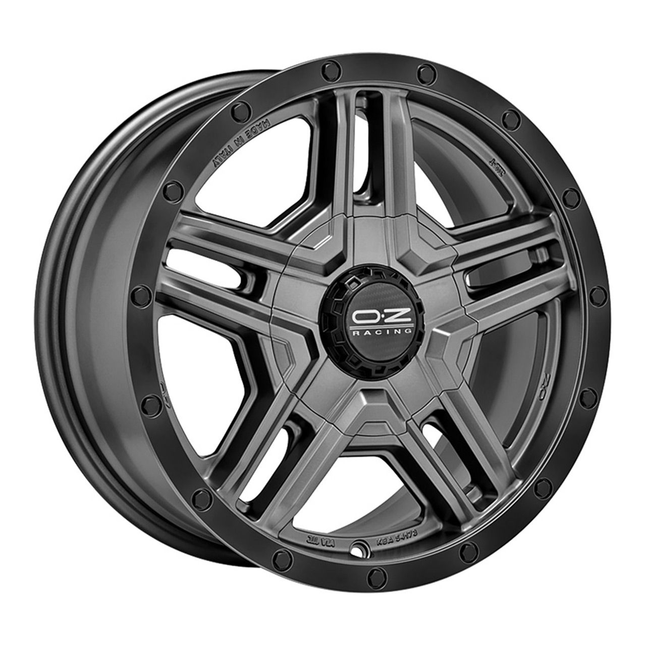 OZ RALLY ADVENTURE matt dark graphite black lip + rivets 8.0Jx17 5x114.3 ET40