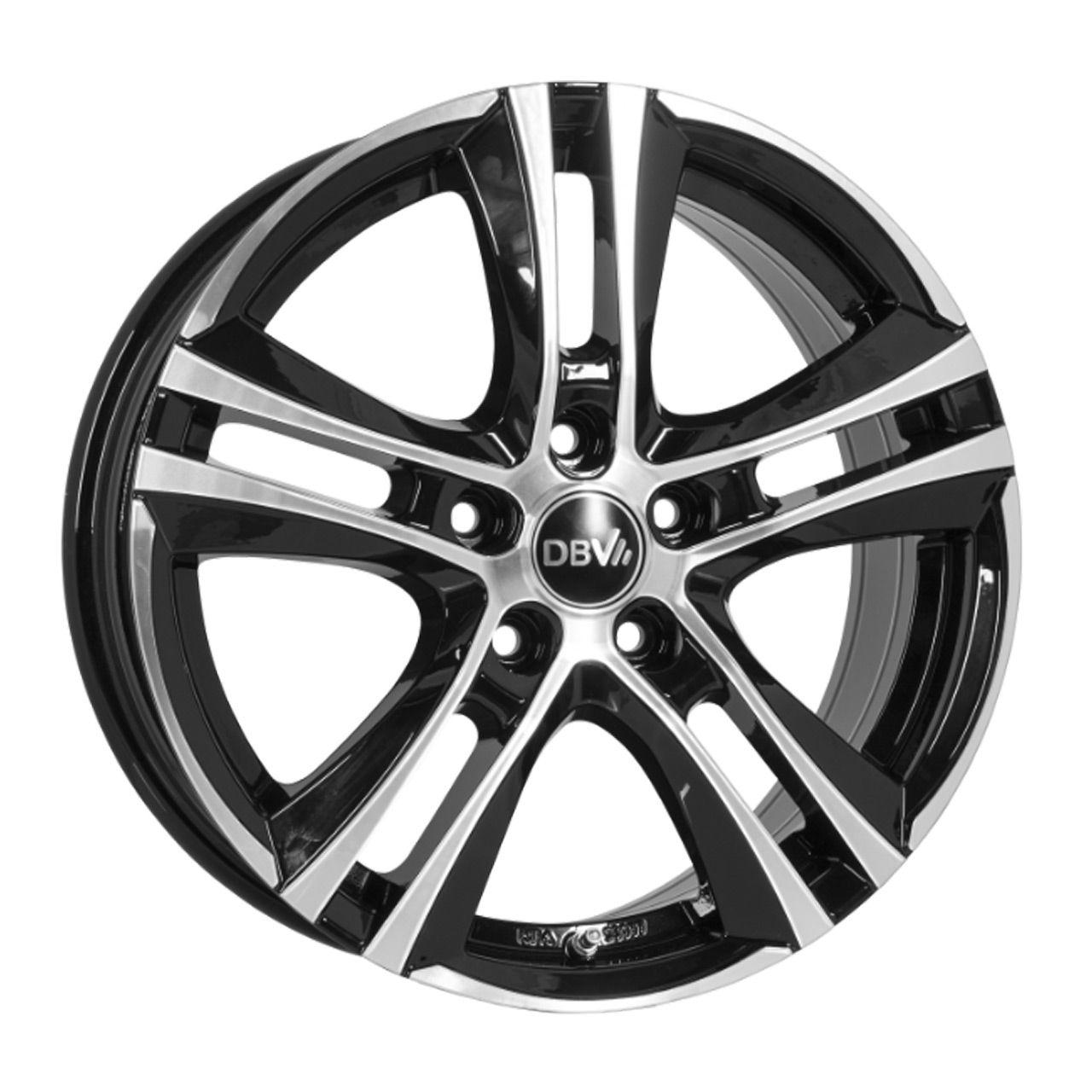 DBV ANDORRA II schwarz glänzend frontpoliert 6.5Jx16 5x100 ET40